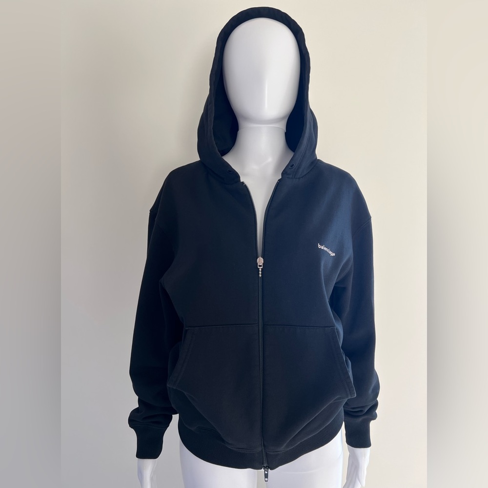 Balenciaga Black zip up oversized hoodie size XS  unisex